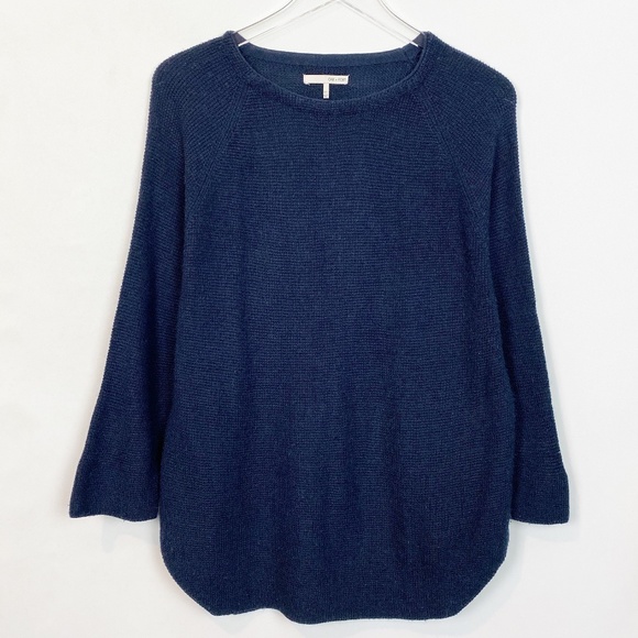 OAK + FORT Navy  Oversized Wool Blend Pullover XS - Picture 5 of 7